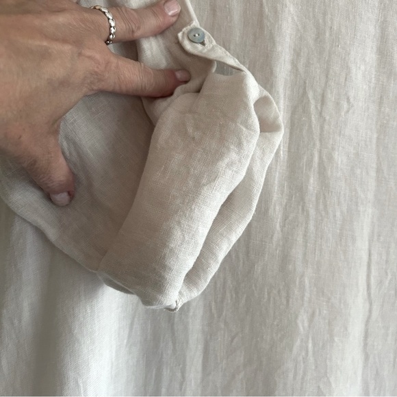 Rosemarine Lagenlook Natural Taupe 100% Linen Sheath Dress Women's Large - Picture 6 of 14